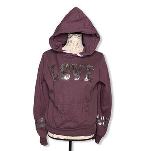 Reflex Sequins Love Graphic Popover Hoodie